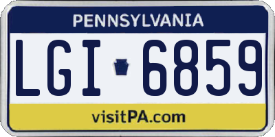 PA license plate LGI6859