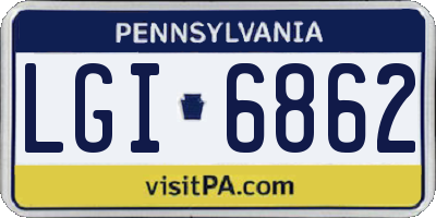 PA license plate LGI6862