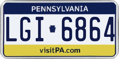 PA license plate LGI6864