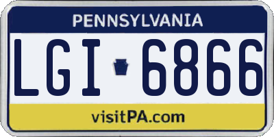 PA license plate LGI6866
