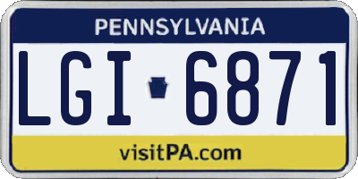 PA license plate LGI6871