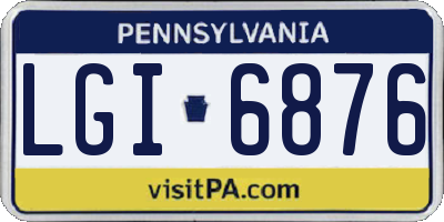 PA license plate LGI6876