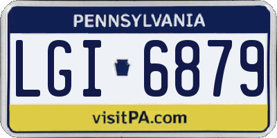 PA license plate LGI6879