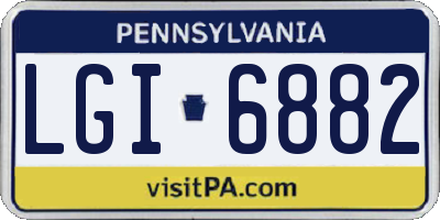 PA license plate LGI6882