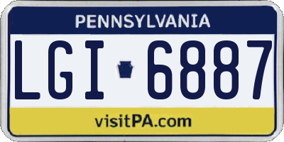 PA license plate LGI6887