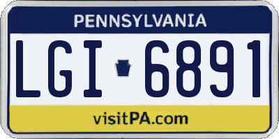 PA license plate LGI6891