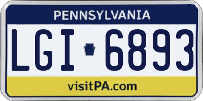 PA license plate LGI6893