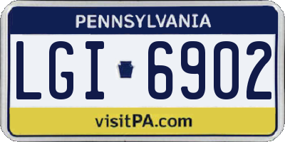 PA license plate LGI6902