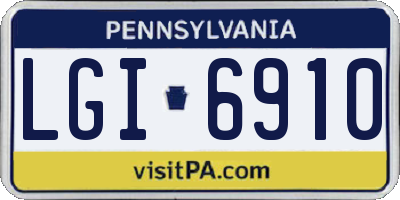 PA license plate LGI6910