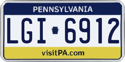 PA license plate LGI6912