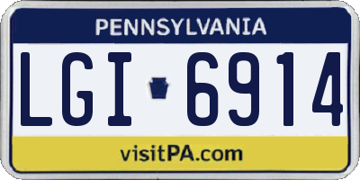 PA license plate LGI6914