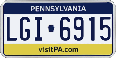 PA license plate LGI6915
