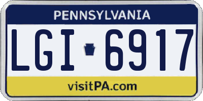 PA license plate LGI6917