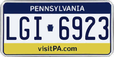 PA license plate LGI6923