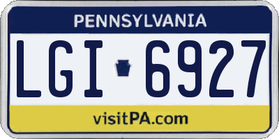 PA license plate LGI6927