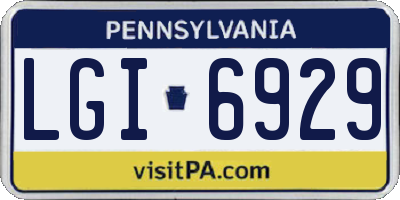 PA license plate LGI6929