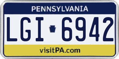 PA license plate LGI6942