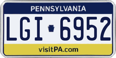 PA license plate LGI6952