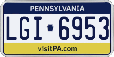 PA license plate LGI6953