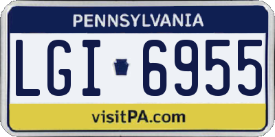 PA license plate LGI6955