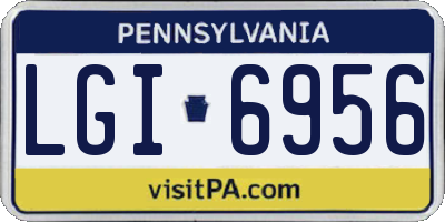 PA license plate LGI6956