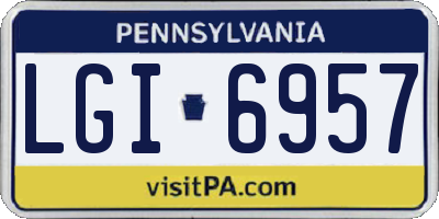 PA license plate LGI6957