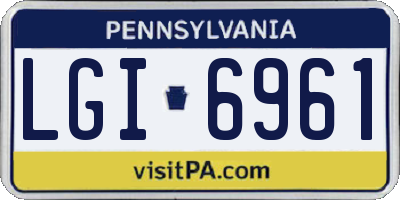 PA license plate LGI6961