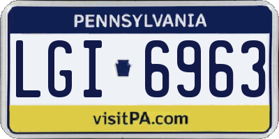 PA license plate LGI6963