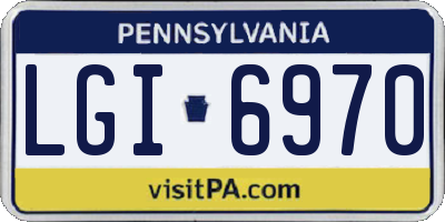 PA license plate LGI6970