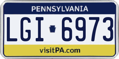 PA license plate LGI6973