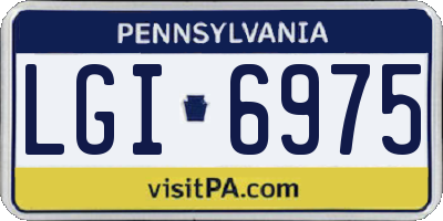 PA license plate LGI6975