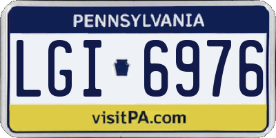 PA license plate LGI6976