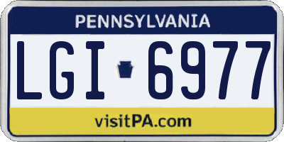 PA license plate LGI6977