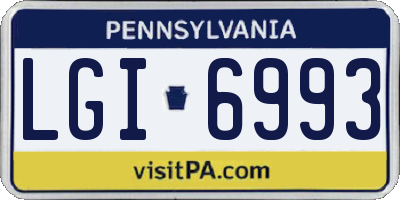 PA license plate LGI6993