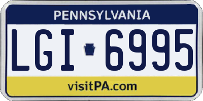PA license plate LGI6995