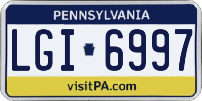 PA license plate LGI6997