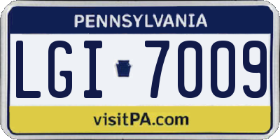 PA license plate LGI7009