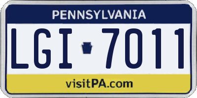 PA license plate LGI7011
