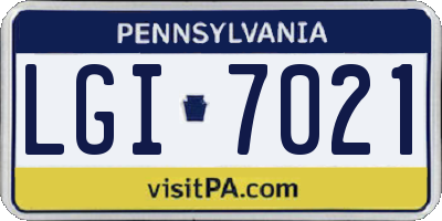 PA license plate LGI7021