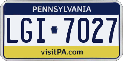 PA license plate LGI7027