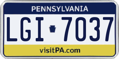 PA license plate LGI7037