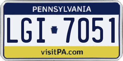 PA license plate LGI7051