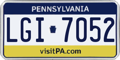 PA license plate LGI7052