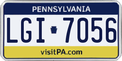 PA license plate LGI7056