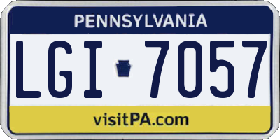 PA license plate LGI7057