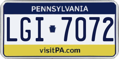 PA license plate LGI7072