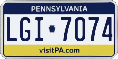 PA license plate LGI7074
