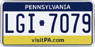 PA license plate LGI7079