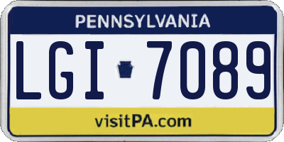 PA license plate LGI7089