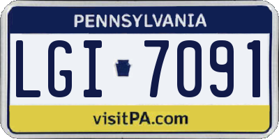 PA license plate LGI7091